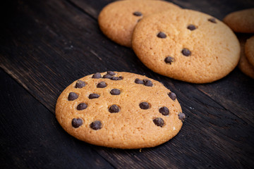 Cookies on oak dark texture
