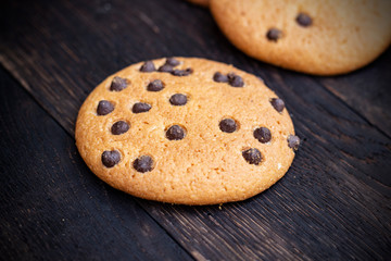 Cookies on oak dark texture