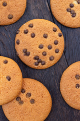 Cookies on oak dark texture