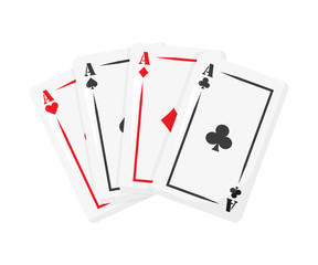 set of cards poker in flat style, vector