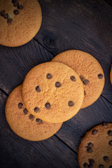 Cookies on oak dark texture