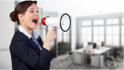 Megaphone attention background advertisement amplifier announce announcement