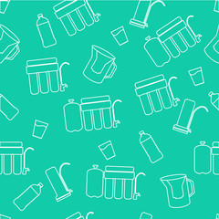 Water filter seamless pattern. Vector background.