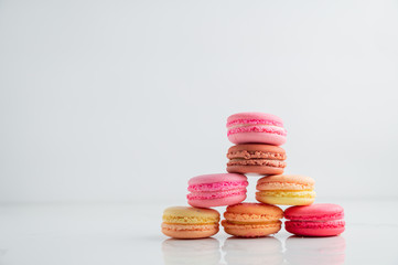 Colourful Macaroons on table 