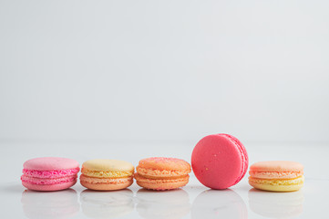 Colourful Macaroons on table 