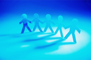 Paper People in a Circle Holding Hands