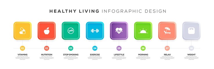 HEALTHY LIVING INFOGRAPHIC CONCEPT