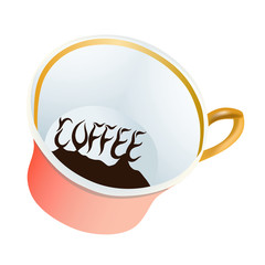  the coffee illustration - a beautiful cup and coffee grounds.