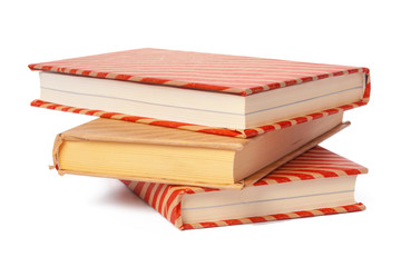 pile of books isolated on white background