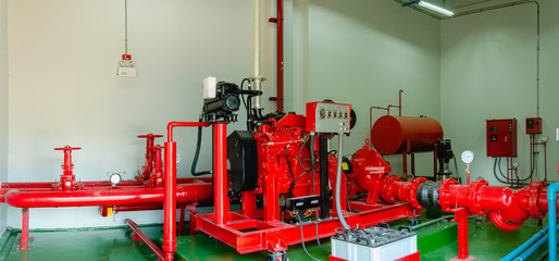 Fire pump system room.