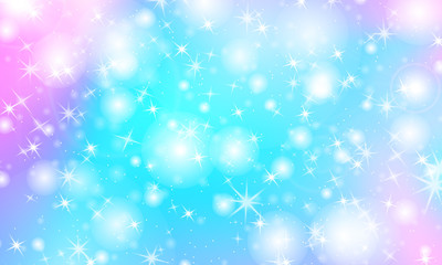 Unicorn rainbow background. Holographic sky