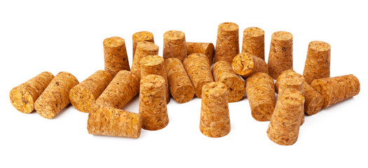 Wine corks isolated on white background