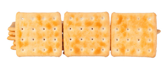 crackers pile on white background