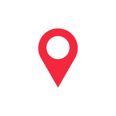 Fototapeta premium Map pin flat design style modern icon, pointer minimal vector symbol, marker sign