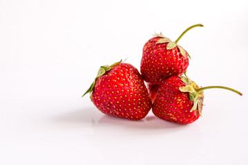 strawberries on white background