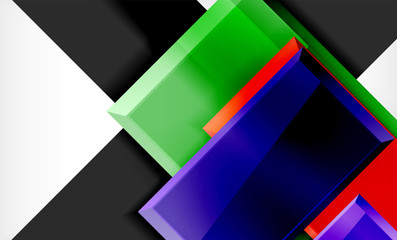 Bright colorful square shape blocks geometrical background