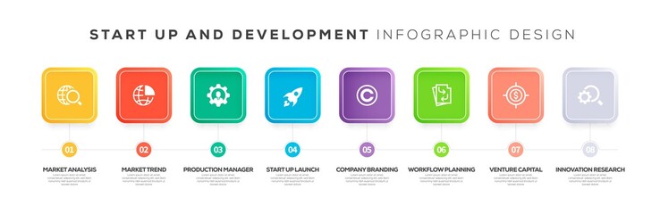 START UP AND DEVELOPMENT INFOGRAPHIC CONCEPT