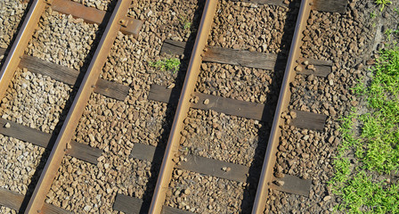 railway tracks in the field