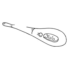 Thermometer icon. Vector illustration of electronic thermometer. Hand drawn medical equipment electronic thermometer.