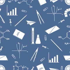 Scientific, educational vector seamless pattern.