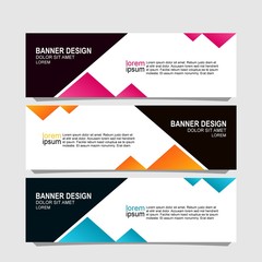 Fototapeta premium banner design with three choices of color variations,can be use for, landing page, website, mobile app, poster, flyer, coupon, gift card, smartphone template, web design