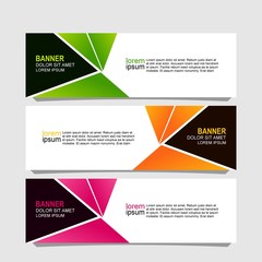 banner design with three choices of color variations,can be use for, landing page, website, mobile app, poster, flyer, coupon, gift card, smartphone template, web design