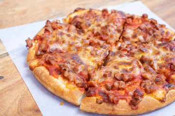 ham and bacon fluffy pizza take away