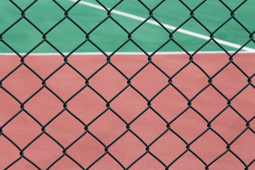 Naklejka premium Wire mesh fence for outdoor Plastic cement basketball court