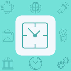 Wall clock vector icon sign symbol