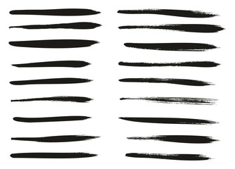 Calligraphy Paint Thin Brush Lines High Detail Abstract Vector Background Set 50