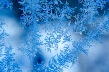 Frost pattern on the window.
