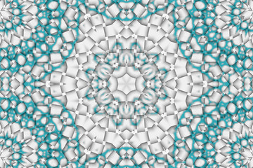 Pattern with mandala in beautiful blue color.