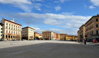 Naklejka premium LIVORNO, Italy, Piazza della Repubblica(Republic square).