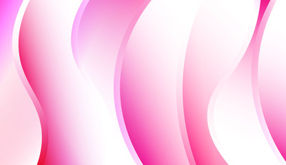 Template Background With Wave Geometric Shape. For Your Design Wallpaper, Presentation, Banner, Flyer, Cover Page, Landing Page. Colorful Vector Illustration