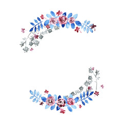 Watercolor floral wreath