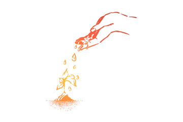 Environment protection and conservation, nature saving, ecological issues, plants growing, metaphor