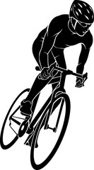 Bicycle Race Silhouette Front View