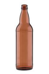 Empty beer bottle Bomber. 22oz 660 ml (651 ml) volume. Isolated high resolution render on a white.