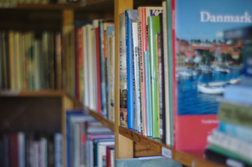 Swedish book on a shelf