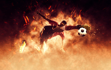 Football player in action