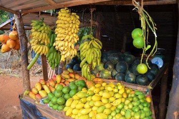 fruits and vegetables at the market