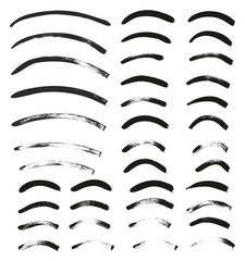 Calligraphy Paint Thin Brush Lines Curved High Detail Abstract Vector Background Set 156