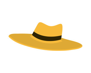 hat with ribbon on white background