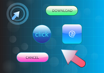 Glossy button in modern style ,vector illustrations