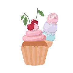 delicious cupcakes and ice cream for summer