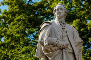 Statue of Johann Wolfgang von Goethe, German Poet, Novelist and Scientist - Berlin Tiergarten Park,...