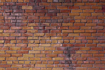 Red Old Worn Brick Wall Texture Background. Vintage Effect.
