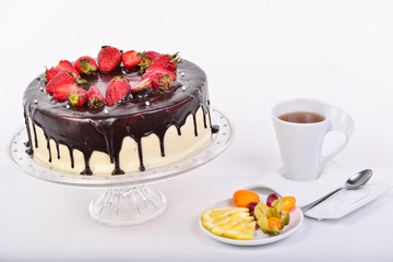chocolate cake and coffee