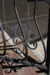Elements of wrought-iron fences and hedges