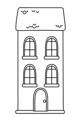 Isolated house with windows design